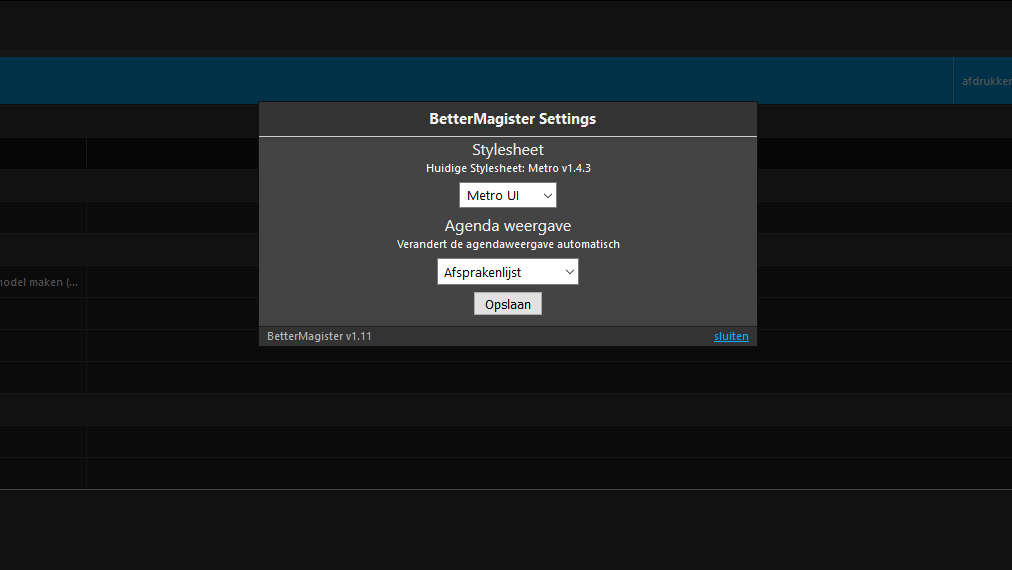 Settings Widget